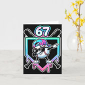 Baseball Ice Cream Drip 67 Player Dabbing Six Seve Kaart (Gele Bloem)