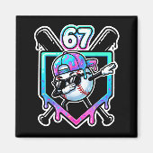 Baseball Ice Cream Drip 67 Player Dabbing Six Seve Magneet (Voorkant)