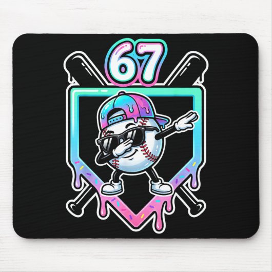 Baseball Ice Cream Drip 67 Player Dabbing Six Seve Muismat (Voorkant)