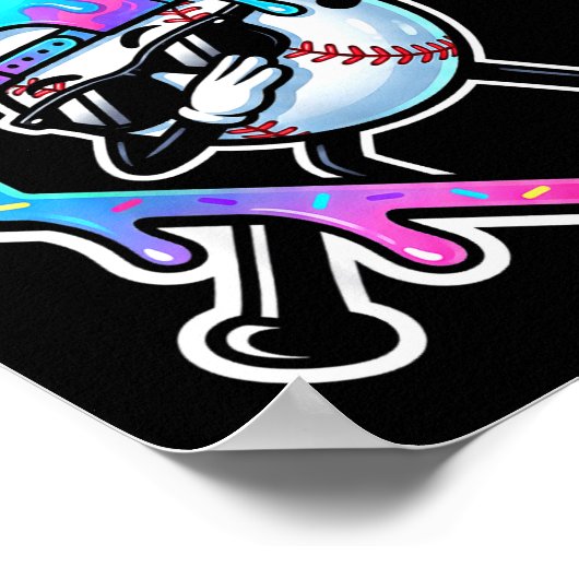 Baseball Ice Cream Drip 67 Player Dabbing Six Seve Poster (Hoek)