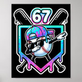 Baseball Ice Cream Drip 67 Player Dabbing Six Seve Poster (Voorkant)