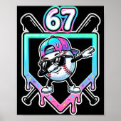 Baseball Ice Cream Drip 67 Player Dabbing Six Seve Poster (Voorkant)