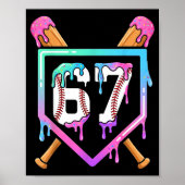 Baseball Ice Cream Drip 67 Player Dabbing Six Seve Poster (Voorkant)