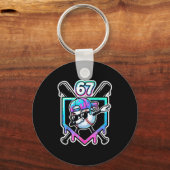 Baseball Ice Cream Drip 67 Player Dabbing Six Seve Sleutelhanger (Voorkant)