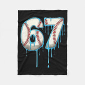 Baseball Ice Cream Drip 67 Six Seven Meme Number 6 Fleece Deken (Voorkant)
