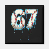 Baseball Ice Cream Drip 67 Six Seven Meme Number 6 Magneet (Voorkant)