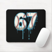 Baseball Ice Cream Drip 67 Six Seven Meme Number 6 Muismat (Met muis)