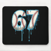Baseball Ice Cream Drip 67 Six Seven Meme Number 6 Muismat (Voorkant)