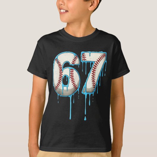 Baseball Ice Cream Drip 67 Six Seven Meme Number 6 T-shirt (Voorkant)