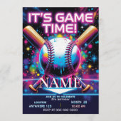 Baseball Ice Cream Drip Birthday Invitation Kaart (Voorkant)