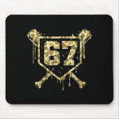 Baseball Ice Cream Drip Camo Number 67 Player 67th Muismat (Voorkant)