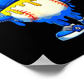 Baseball Ice Cream Drip Dreidel Happy Hanukkah Boy Poster (Hoek)