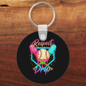 Baseball Ice Cream Drip Number 67 Player 67 Respec Sleutelhanger (Voorkant)