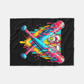 Baseball Ice Cream Drip Number 67 Player 67th Birt Fleece Deken (Voorkant (Horizontaal))