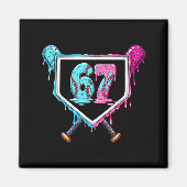 Baseball Ice Cream Drip Number 67 Player 67th Birt Magneet (Voorkant)
