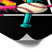 Baseball Ice Cream Drip Number 67 Player 67th Birt Poster (Hoek)