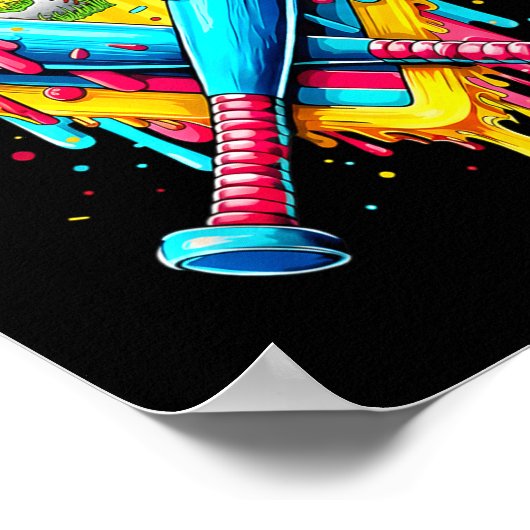 Baseball Ice Cream Drip Number 67 Player 67th Birt Poster (Hoek)