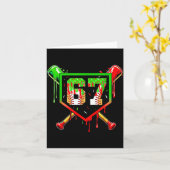 Baseball Ice Cream Drip Number 67 Player 6 7 Chris Kaart (Gele Bloem)