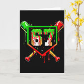 Baseball Ice Cream Drip Number 67 Player 6 7 Chris Kaart (Gele Bloem)