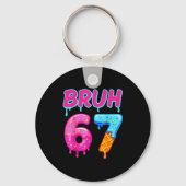 Baseball Ice Cream Drip Number 67 Player Or 67th B Sleutelhanger (Voorkant)