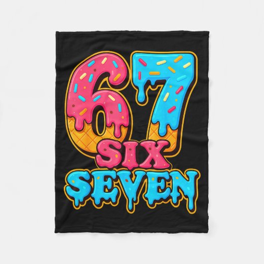Baseball Ice Cream Drip Number 67 Six Seven Meme C Fleece Deken (Voorkant)