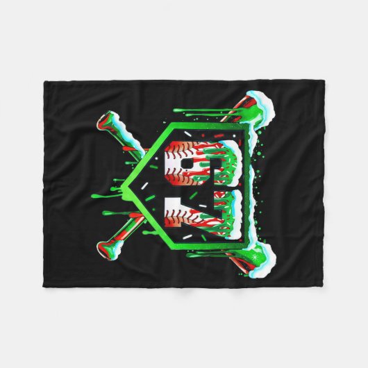 Baseball Ice Cream Drip Number 67 Six Seven Meme C Fleece Deken (Voorkant (Horizontaal))