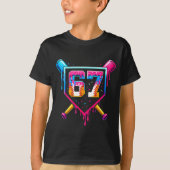 Baseball Ice Cream Drip Number 67 Six Seven Meme C T-shirt (Voorkant)