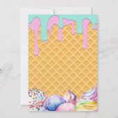 Baseball Ice Cream Drip Twins Verjaardagsfeestje Kaart (Achterkant)