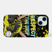 Baseball Ice Cream Drip With Sprinkles Home Plate iPhone 15 Case (Achterkant horizontaal)