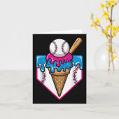 Baseball Ice Cream Dripping Baseball Home Bord Dr. Kaart (Gele Bloem)
