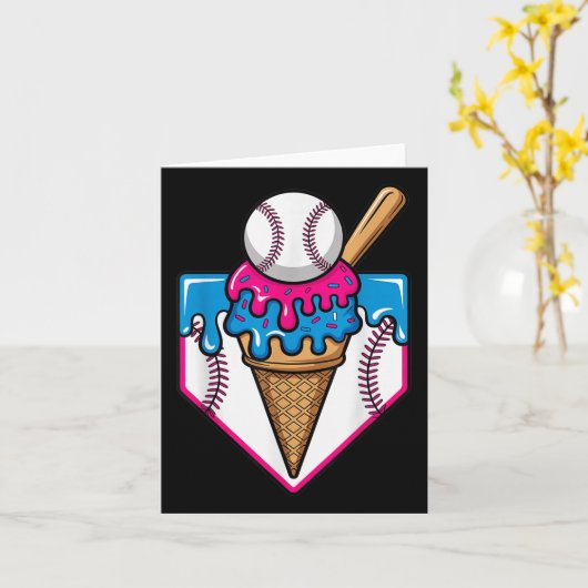 Baseball Ice Cream Dripping Baseball Home Bord Dr. Kaart (Gele Bloem)