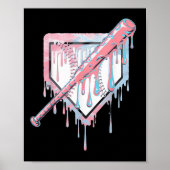 Baseball Ice Cream Dripping Baseball Home Bord Dr. Poster (Voorkant)