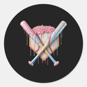 Baseball Ice Cream Home Bord Drip Youth Boys Base Ronde Sticker