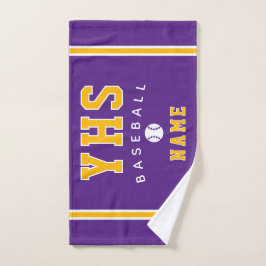 Baseball Icon, Custom Name & School, Team Gift Handdoek