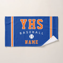 Baseball Icon, Custom Name & School, Team Gift Handdoek