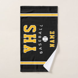 Baseball Icon, Custom Name & School, Team Gift Handdoek