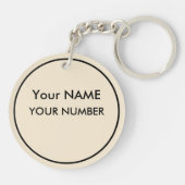 Baseball ID Bag LABEL of Persoonlijke tekst Sleute Sleutelhanger (Achterkant)