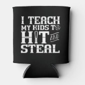 Baseball - ik leer mijn kinderen slaan en stelen - blikjeskoeler (Voorkant)