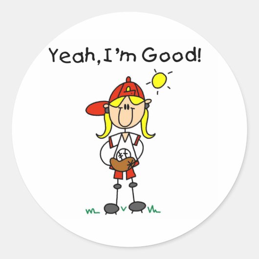 Baseball I'm Good Ronde Sticker (Voorkant)