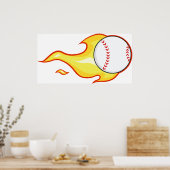 Baseball in brand poster (Keuken)