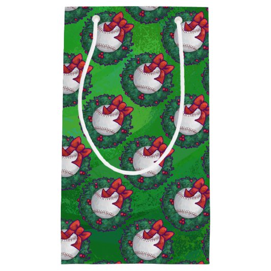 Baseball in het kerstfeest klein cadeauzakje (Voorkant)