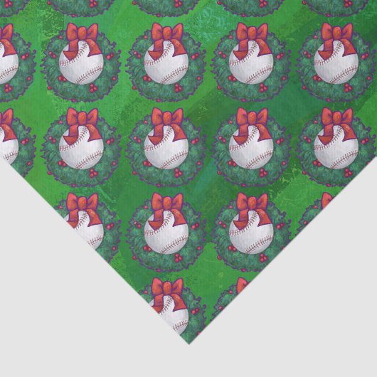 Baseball in het kerstfeest tissuepapier (Detail)