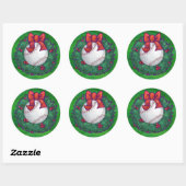 Baseball in kerstmis ronde sticker (Vel)
