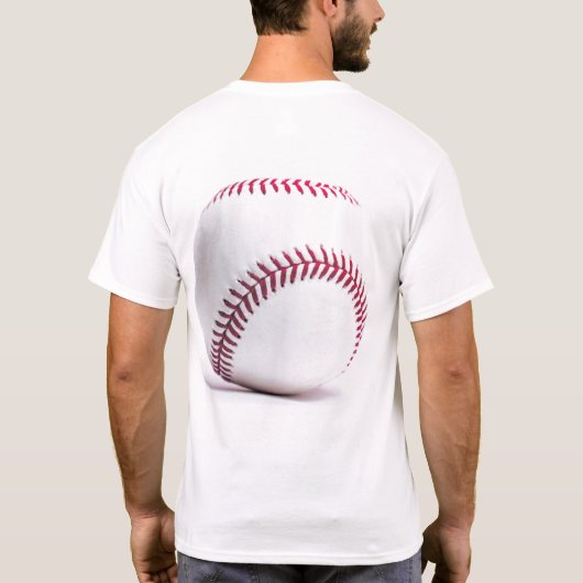 Baseball in Red White en Blue T-Shirt (Achterkant)