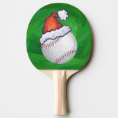 Baseball in Santa Hat op groen Tafeltennisbatje (Achterkant)