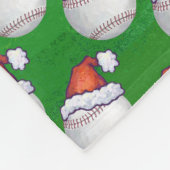 Baseball in Santa Hat Pattern op Green Fleece Deken (Hoek)