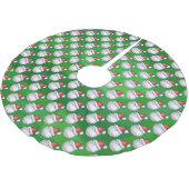 Baseball in Santa Hat Pattern op Green Kerstboom Rok (Gekanteld)