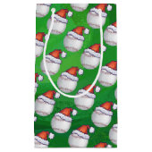 Baseball in Santa Hat Pattern op Green Klein Cadeauzakje (Voorkant)