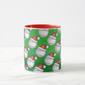 Baseball in Santa Hat Pattern op Green Mok (Midden)