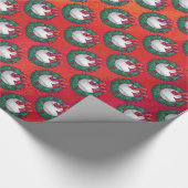 Baseball in Wreath op Red Cadeaupapier (Hoek)